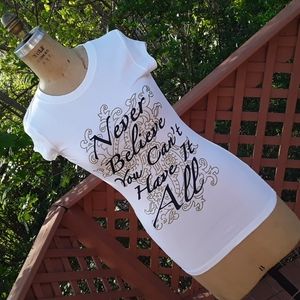 NEW size M 6-8 white ladies babydoll stretch top